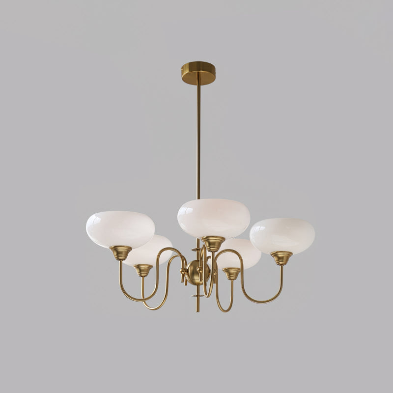 French Retro Gooseneck Globe Chandelier