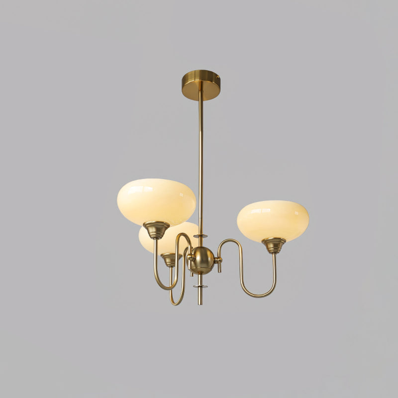 French Retro Gooseneck Globe Chandelier