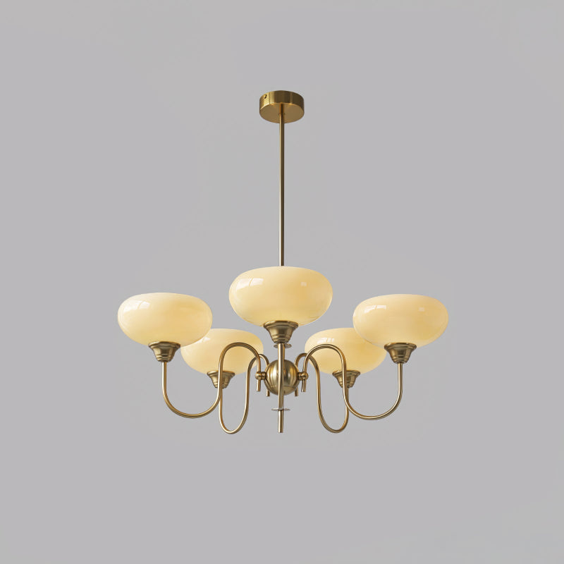 French Retro Gooseneck Globe Chandelier