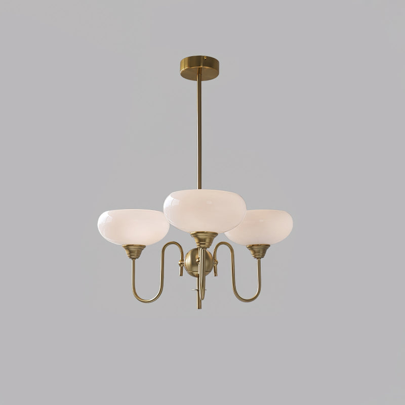 French Retro Gooseneck Globe Chandelier