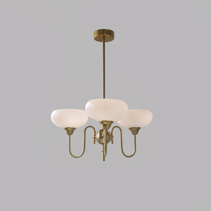 French Retro Gooseneck Globe Chandelier