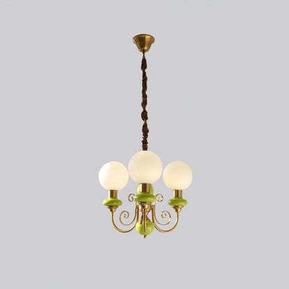 Green Glass Cluster Chandelier