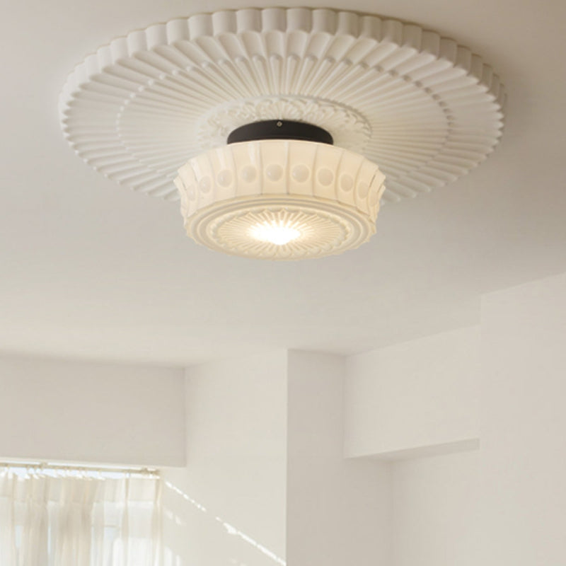 Art Vintage Dome White Ceiling Light-[Modern pendant lighting for bedroom and living space]-Demolights UK