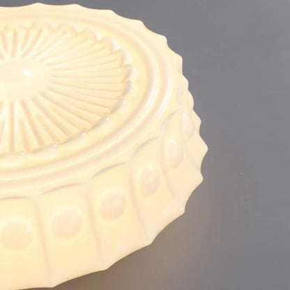 Hobnail Milk Glass Flush Mount Light