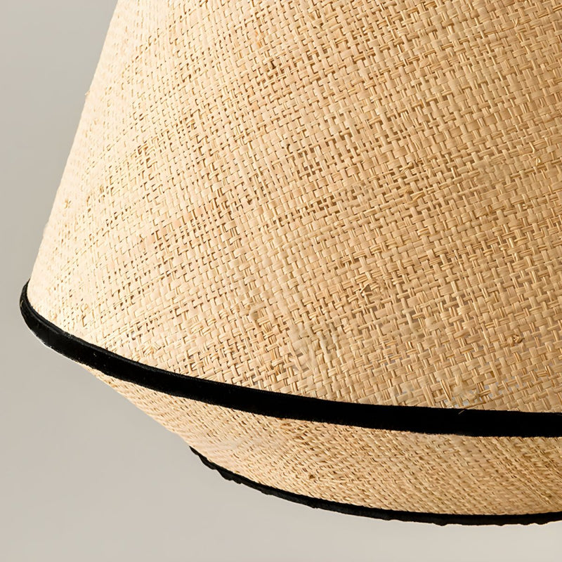 Natural Woven Pendant with Black Trim