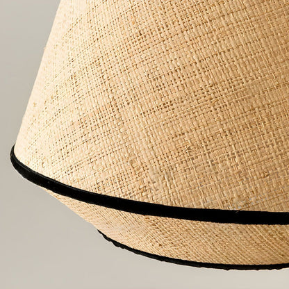 Natural Woven Pendant with Black Trim