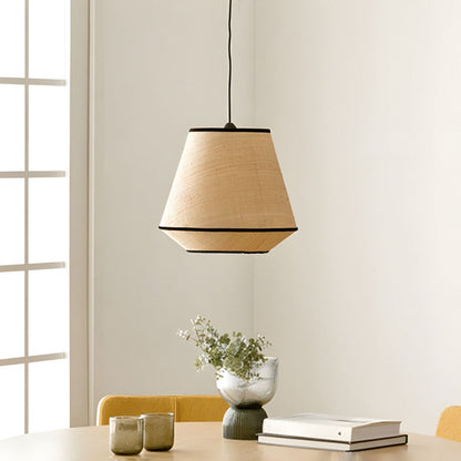 Natural Woven Pendant with Black Trim