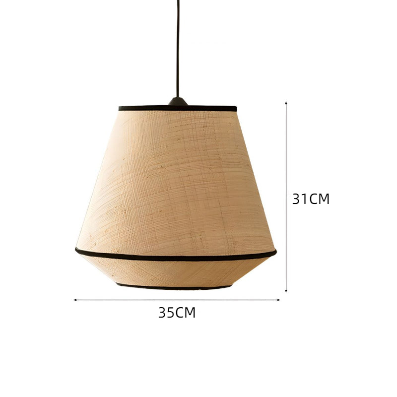 Natural Woven Pendant with Black Trim