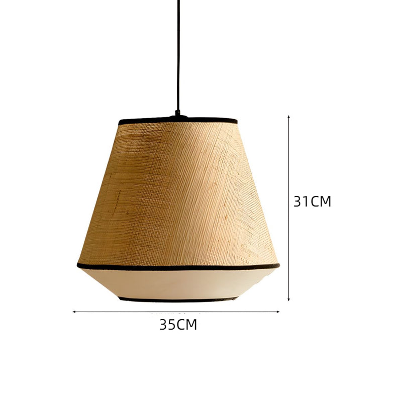Natural Woven Pendant with Black Trim