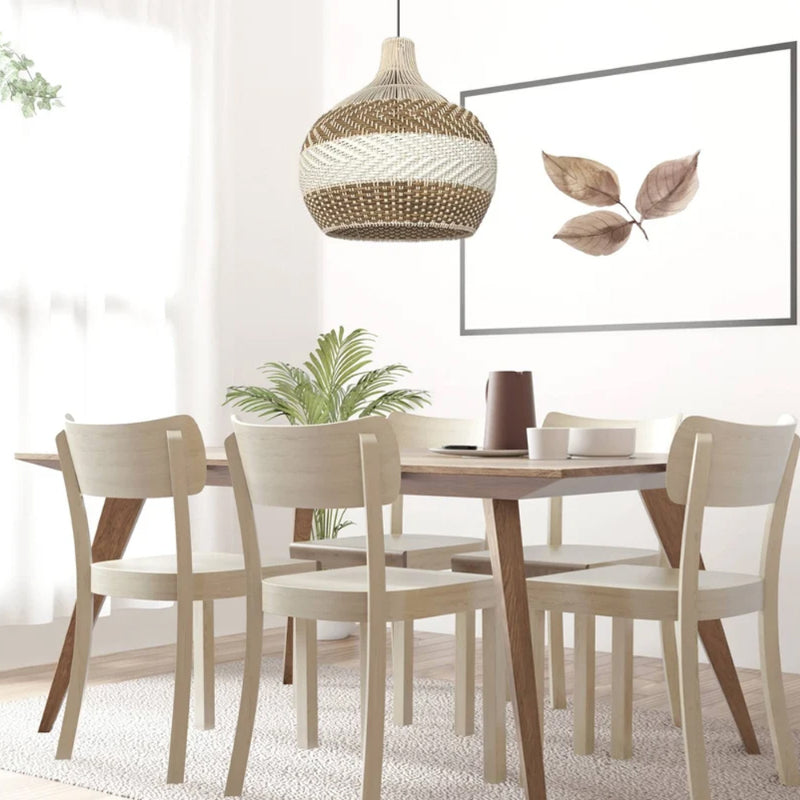 White Rattan Pendant Light