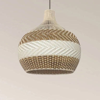 White Rattan Pendant Light
