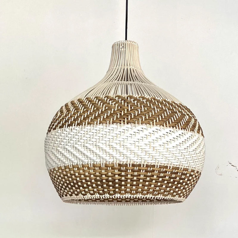 White Rattan Pendant Light