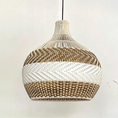 White Rattan Pendant Light