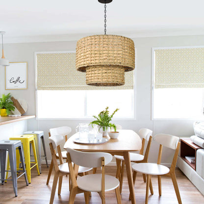 Natural Rattan Drum Pendant Light