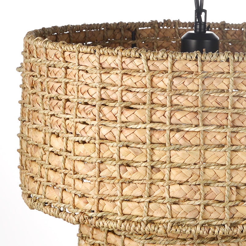 Natural Rattan Drum Pendant Light