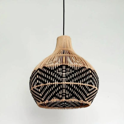 Black Pattern Vintage Rattan Pendant