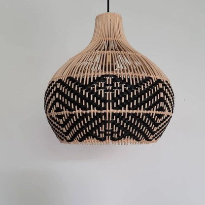 Black Pattern Vintage Rattan Pendant