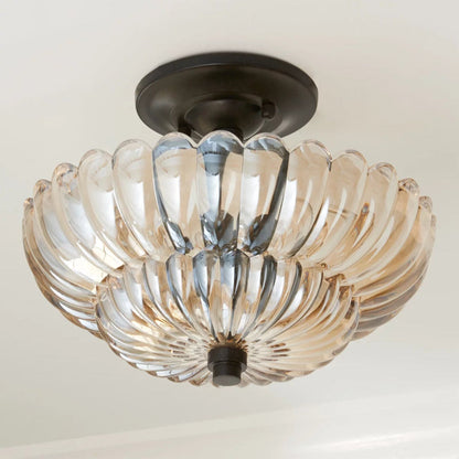 Glass Semi Flush Mount Umbrella Shape Ceiling Light-[Modern pendant lighting for bedroom and living space]-Demolights UK
