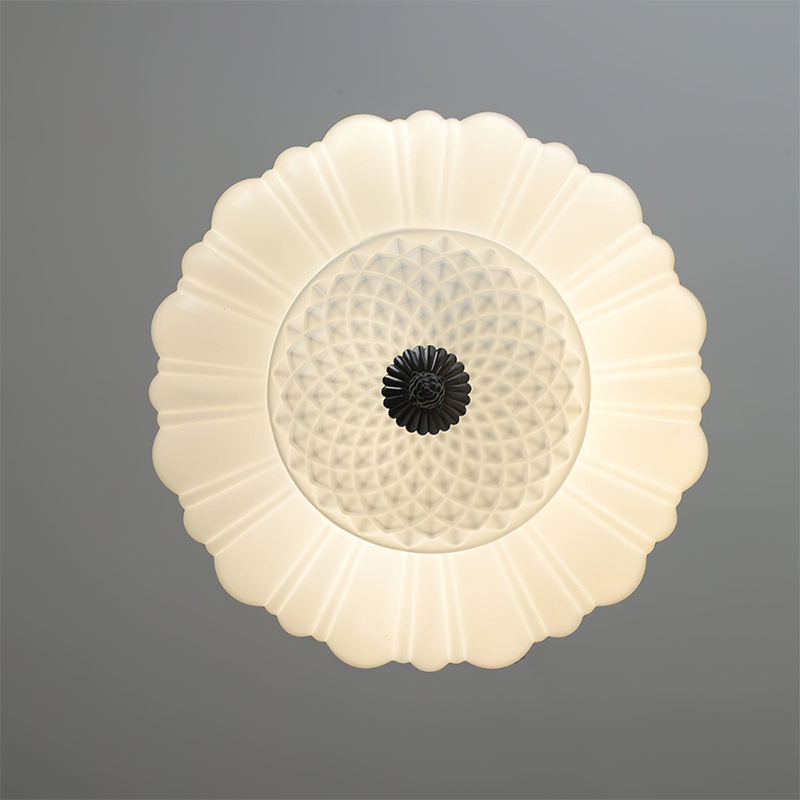 Fluted White Glass Minimalist Pendant