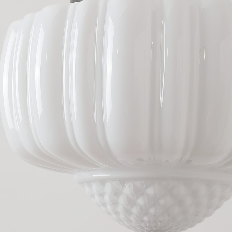 Fluted White Glass Minimalist Pendant