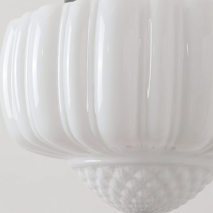 Fluted White Glass Minimalist Pendant