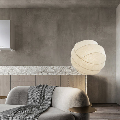 Large White Fabric Chandelier