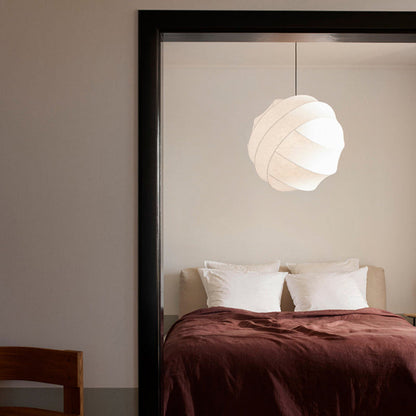 Large White Fabric Chandelier
