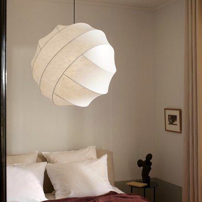 Large White Fabric Chandelier