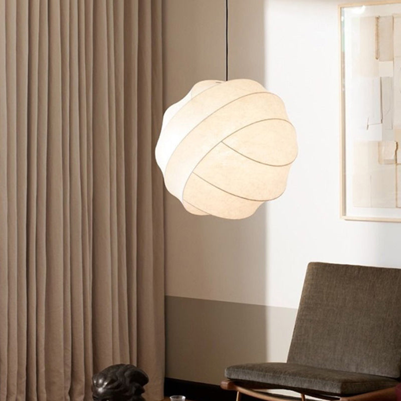 Large White Fabric Chandelier