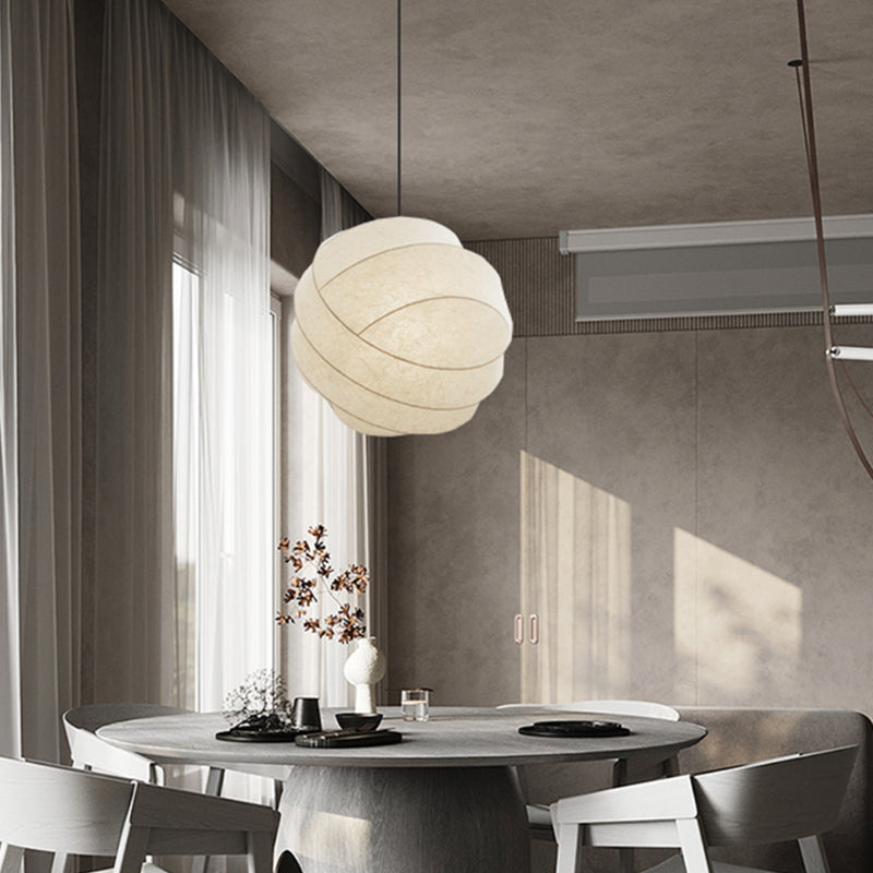 Large White Fabric Chandelier