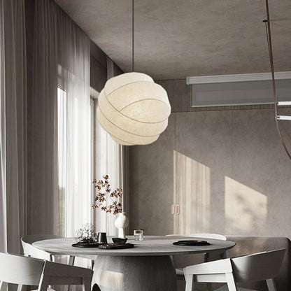 Large White Fabric Chandelier