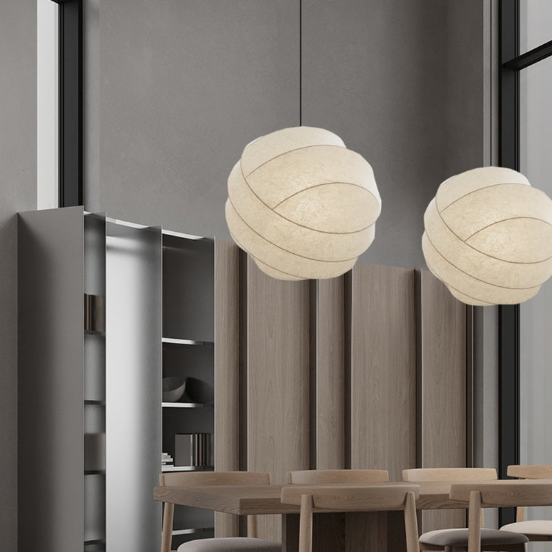 Large White Fabric Chandelier
