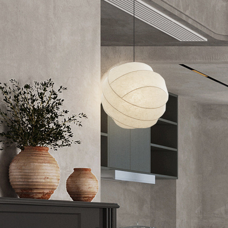 Large White Fabric Chandelier