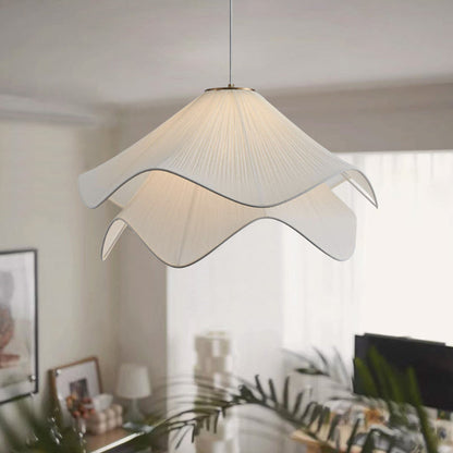 Pleated Flower Petal Pendant Light