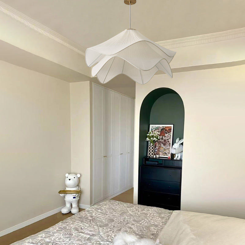 Pleated Flower Petal Pendant Light