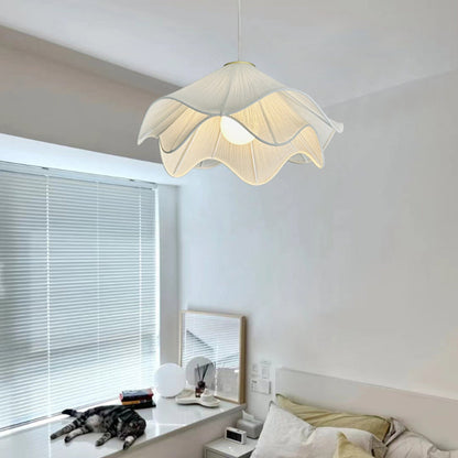 Pleated Flower Petal Pendant Light