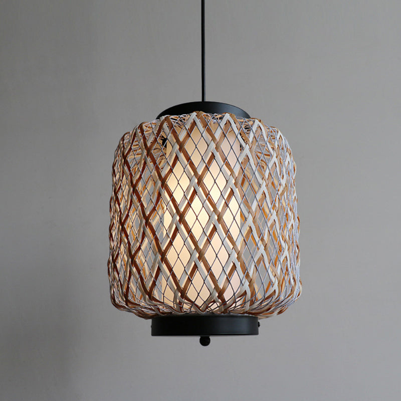 Bamboo Mesh Lantern Pendant Light