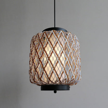 Bamboo Mesh Lantern Pendant Light