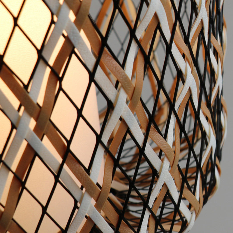 Bamboo Mesh Lantern Pendant Light