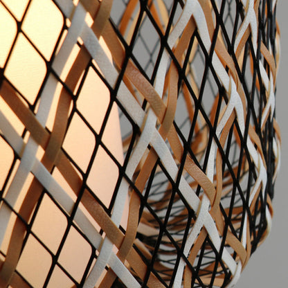 Bamboo Mesh Lantern Pendant Light
