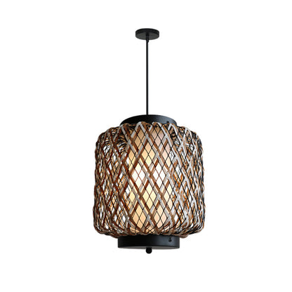 Bamboo Mesh Lantern Pendant Light