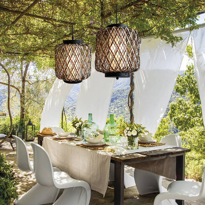Bamboo Mesh Lantern Pendant Light