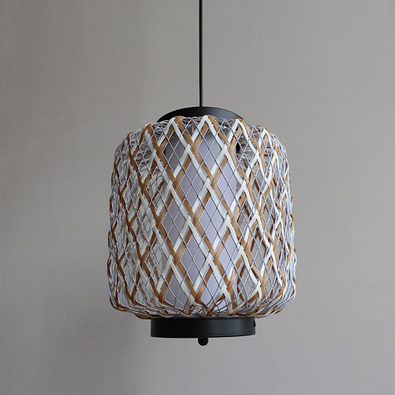 Bamboo Mesh Lantern Pendant Light