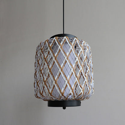 Bamboo Mesh Lantern Pendant Light