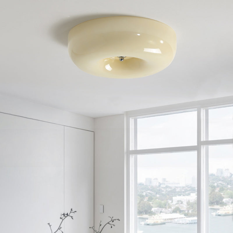 Cream Pudding Round Ceiling Lamp