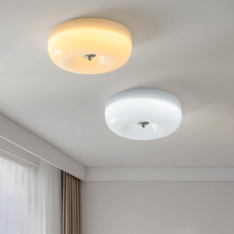 Cream Pudding Round Ceiling Lamp