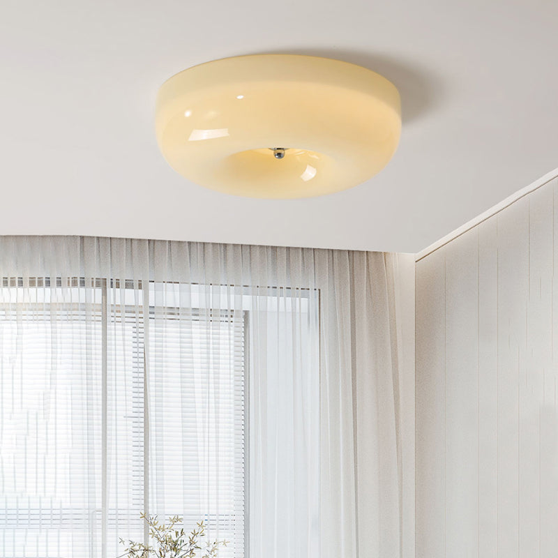 Cream Pudding Round Ceiling Lamp