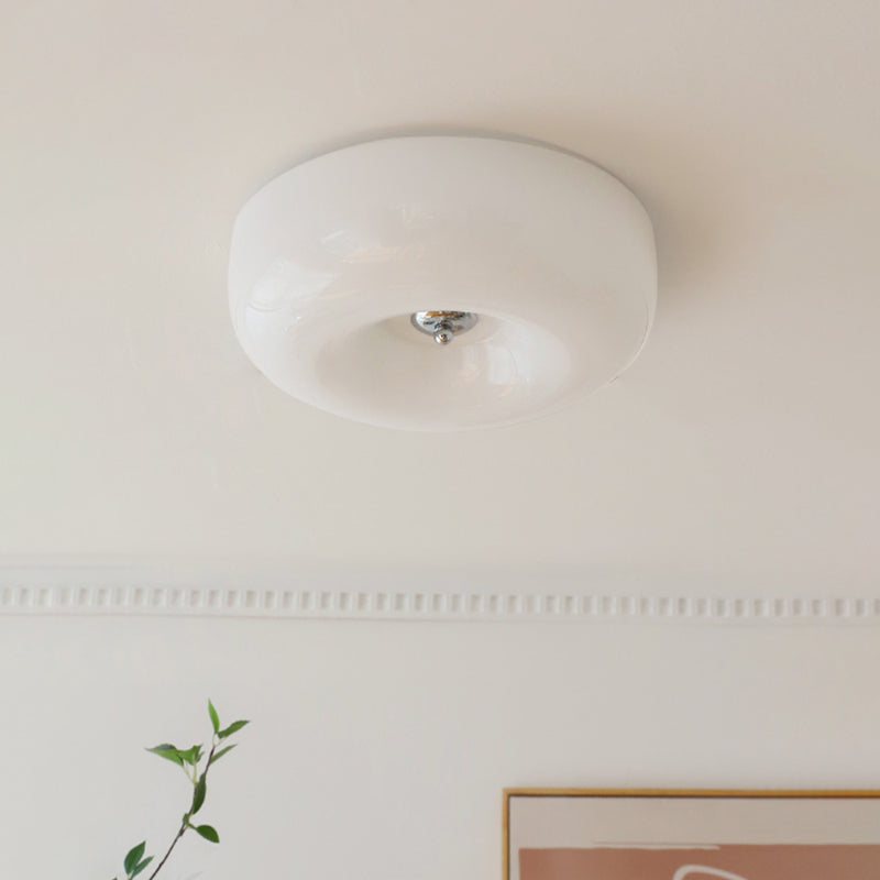 Cream Pudding Round Ceiling Lamp