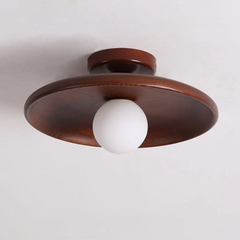 Solid Wood Flush Mount Ceiling Light