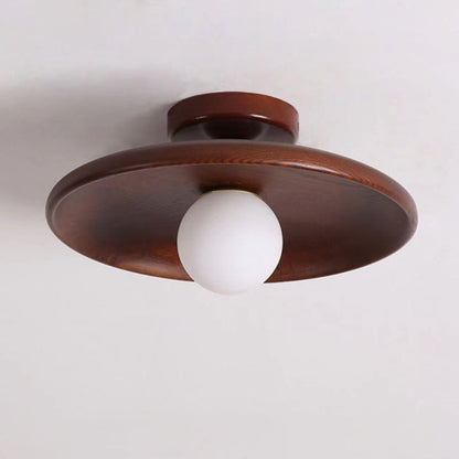 Solid Wood Flush Mount Ceiling Light